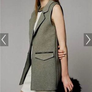 Top Shop Open Front Sleeveless Ponte Jacket Vest